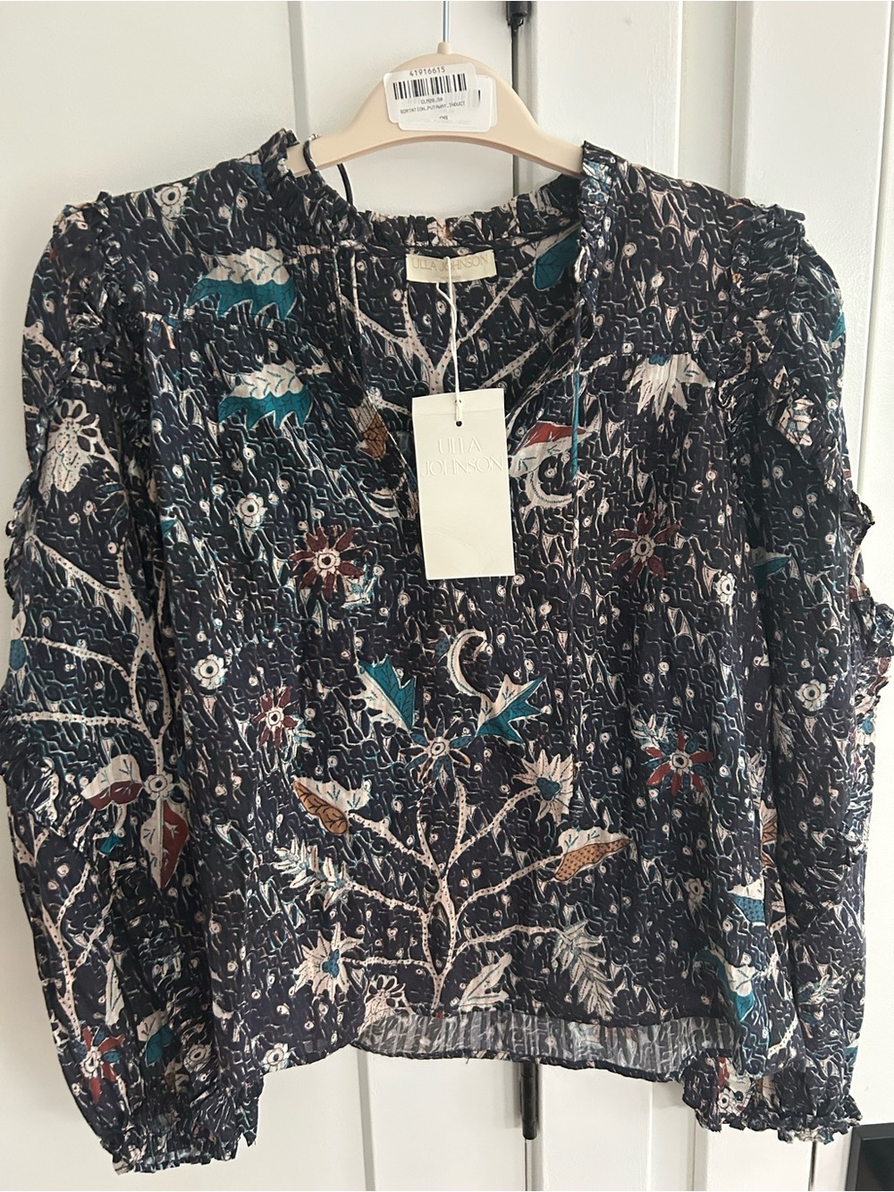 Ulla Johnson Manet Long Sleeve Blouse in Jet SZ 2 NWT - Picture 6 of 9